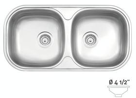 Cuba de embutir/sobrepor Tramontina Isis 2C 34 BS em Aço Inox Acetinado 78x40 cm Cuba de embutir/sobrepor Tramontina Isis 2C 34 BS em Aço Inox Acetinado 78x40 cm