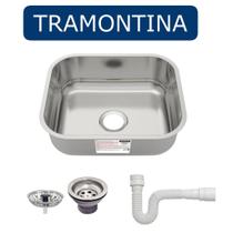 Cuba de embutir Tramontina Basic Aço Inox 40x34 cm Com Válvula Sifão Cuba de embutir Tramontina Basic Aço Inox 40x34 cm Com Válvula Sifão