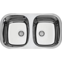 Cuba de embutir Tramontina Isis 2C 34 BL em aço inox 72x40cm Cuba de embutir Tramontina Isis 2C 34 BL em aço inox 72x40cm