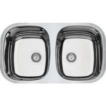 Cuba de embutir Tramontina Isis 2C 34 BL Prime em Aço Inox Alto Brilho 72 x 40 cm com válvula