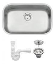 Cuba De Embutir Tramontina Lavínia 47 Bl Em Aço Inox Acetinado 47X30 Cm Com Válvula De 3.1/2