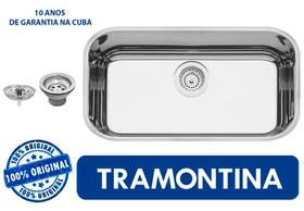 Cuba de embutir Tramontina Lavínia 56 BL em Aço Inox Alto Brilho (56x34 cm) (válvula 4 1/2)