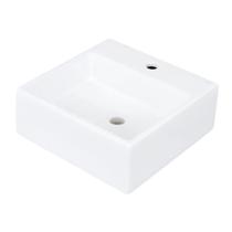 Cuba De Louça Para Banheiro Apoio Quadrada Porcelana Extra Branca - 41x41x15cm - CLV20