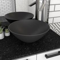Cuba De Louça Para Banheiro Cuia Preto Fosco 36cm Cuba De Louça Para Banheiro Cuia Preto Fosco 36cm
