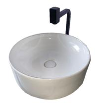 Cuba de louça para banheiro grande cuba de apoio redonda 40x15cm de louça roma branco lavabo