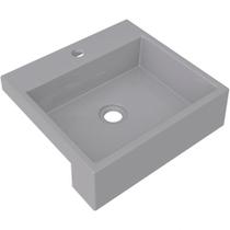 Cuba de Semi Encaixe Quadrada C01 Para Banheiro XQ395 Cinza - Lyam Decor
