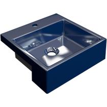 Cuba de Semi Encaixe Quadrada Para Banheiro XQ355 Azul Escuro - Lyam Decor