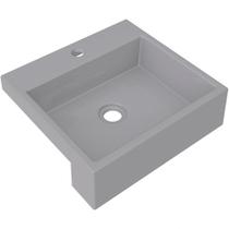 Cuba de Semi Encaixe Quadrada Para Banheiro XQ395 Cinza - Lyam Decor