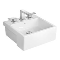 Cuba de Semiencaixe Lavatório Quadrada com Mesa 42X42cm Branco - L.830.17
