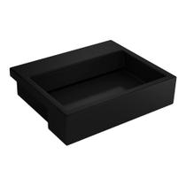 Cuba de Semiencaixe Lavatório Retangular com Mesa e Válvula Oculta 56X46cm Ébano - L.873.95