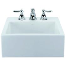 Cuba De Semiencaixe Quadrada 41cm Com Mesa L830 Branca Deca