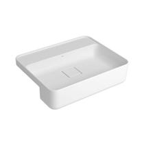 Cuba de Semiencaixe Retangular com Mesa 40X50cm Branco - L.63050.M.17