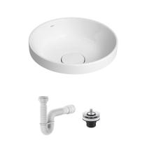 Cuba de Sobrepor Deca Slim 30x30 Redonda Branca + Válvula + Sifão