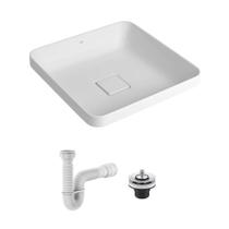 Cuba de Sobrepor Deca Slim 40x40 Quadrada Branca + Válvula + Sifão Cuba de Sobrepor Deca Slim 40x40 Quadrada Branca + Válvula + Sifão