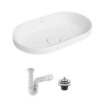 Cuba de Sobrepor Deca Slim 50x30 Oval Branca + Válvula + Sifão