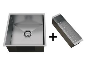 Cuba De Sobrepor Gourmet Inox Quadrada 40x40cm Com Escorredor E Válvula Cuba De Sobrepor Gourmet Inox Quadrada 40x40cm Com Escorredor E Válvula