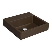 Cuba de Sobrepor Lavatório Quadrada com Mesa 41,5X41,5cm Marrom Fosco - L.735.22 Cuba de Sobrepor Lavatório Quadrada com Mesa 41,5X41,5cm Marrom Fosco - L.735.22