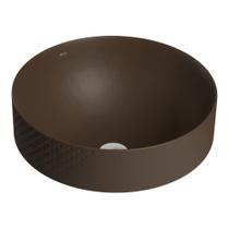 Cuba de Sobrepor Lavatório Redonda Textura Deca Diamante 40X40cm Marrom Fosco - L.1050.LS.22