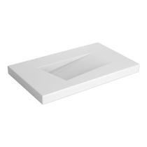 Cuba de Sobrepor Lavatório Retangular com Válvula Oculta 76X46cm Branco - L.89.17