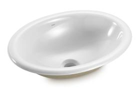 Cuba de Sobrepor Oval 45x33cm IL66 + Válvula s/ Ladrão + Sifão