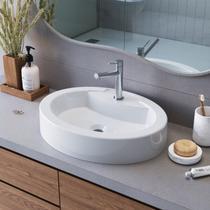 Cuba de Sobrepor Oval para Banheiro e Lavabo C003 Placa&Ponto Branco Cuba de Sobrepor Oval para Banheiro e Lavabo C003 Placa&Ponto Branco