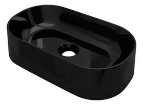 Cuba de Sobrepor Oval Preta 43x25 cm