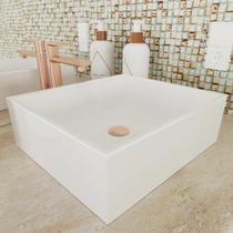 Cuba de Sobrepor para Banheiro em Mármore Sintético 30x27cm cuba fácil instalação sobrepor,de mármore para lavabo