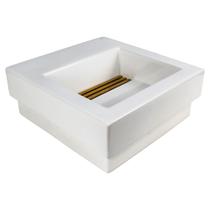 Cuba de Sobrepor Retangular com Grelha e Válvula Oculta 42,5X41cm Branco Gold Matte - L.1042.GL.MT.17