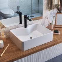 Cuba de Sobrepor Retangular para Banheiro e Lavabo C002 Placa&Ponto Branco Cuba de Sobrepor Retangular para Banheiro e Lavabo C002 Placa&Ponto Branco