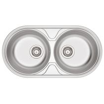 Cuba de Sobrepor Tramontina Luna Duo 2C 36 BS em Aço Inox Acetinado 84 x 44 cm Cuba de Sobrepor Tramontina Luna Duo 2C 36 BS em Aço Inox Acetinado 84 x 44 cm