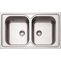 Cuba de Sobrepor Tramontina Marea 2C 34 em Aço Inox Acetinado e Válvula 86 x 50 cm com 2 Cubas Cuba de Sobrepor Tramontina Marea 2C 34 em Aço Inox Acetinado e Válvula 86 x 50 cm com 2 Cubas