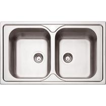Cuba de Sobrepor Tramontina Marea 2C 34 em Aço Inox Acetinado e Válvula 86 x 50 cm com 2 Cubas Cuba de Sobrepor Tramontina Marea 2C 34 em Aço Inox Acetinado e Válvula 86 x 50 cm com 2 Cubas