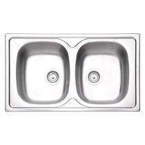 Cuba de Sobrepor Tramontina Sigma 2 Cubas em Aço Inox Pré-polido 86 x 50 cm com Válvula Cuba de Sobrepor Tramontina Sigma 2 Cubas em Aço Inox Pré-polido 86 x 50 cm com Válvula