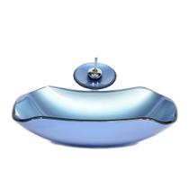 Cuba De Vidro Abaulada 45Cm ul + Valvula + Torneira Cascata Cuba De Vidro Abaulada 45Cm ul + Valvula + Torneira Cascata