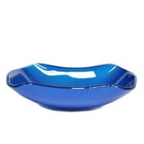 Cuba de vidro abaulada 51cm azul escuro