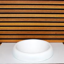 Cuba de vidro chapeu 32cm branco fosco