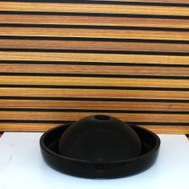 Cuba de vidro chapeu 32cm preto fosco