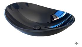 Cuba de vidro grande para banheiro cuba de apoio bath 54x36 cm vidro temperado preta 10mm 4046 lavaboa