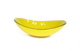Cuba de vidro oval 47cm amarela