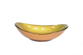 Cuba de vidro oval 47cm pisa dourado real