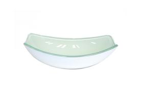 Cuba de vidro oval chanfrada 46cm branca