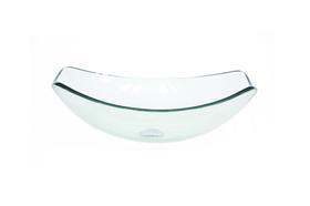 Cuba de vidro oval chanfrada 51cm jateado