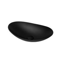 Cuba De Vidro Para Banheiro E Lavabo Fosco Matte Oval 47,5cm PRETO MATTE