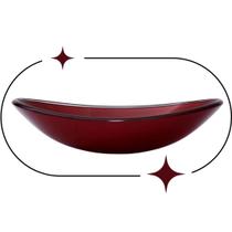 Cuba de vidro para banheiro e lavabo oval canoa 47,5cm - cores brilhantes - Big Casa e Decoração