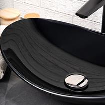 Cuba de Vidro para Banheiros e Lavabos Oval + Válvula Click