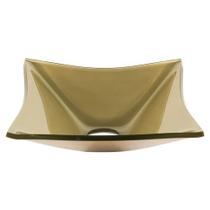 Cuba de vidro quadrada 31cm champanhe