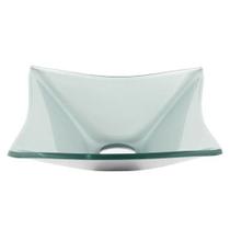 Cuba de vidro quadrada 31cm prata