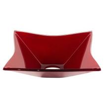 Cuba de vidro quadrada 31cm vermelho cereja Cuba de vidro quadrada 31cm vermelho cereja