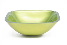 Cuba de vidro quadrada 35cm verde oliva Cuba de vidro quadrada 35cm verde oliva