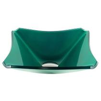 Cuba de vidro quadrada chanfrada 30cm verde Cuba de vidro quadrada chanfrada 30cm verde